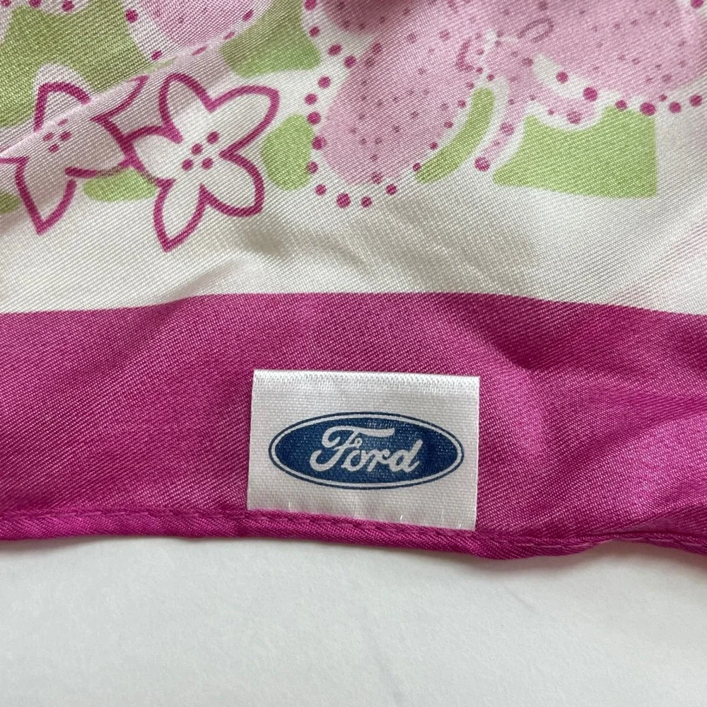 Lilly Pulitzer Scarf Ford Breast Cancer Awareness Pink Floral Silk Butterfly